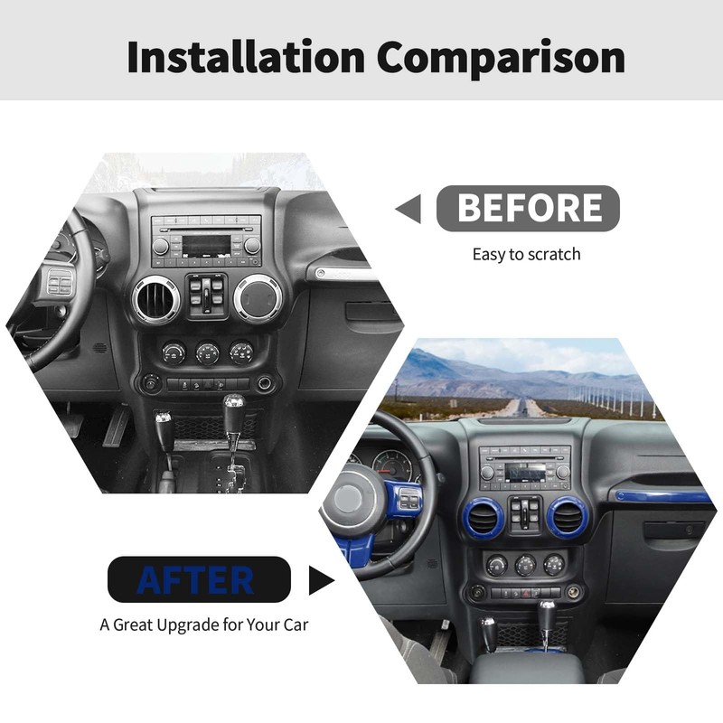 RT-TCZ Interior Trim Kit Cover Center Console Decoration Accessories Compatible
