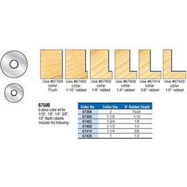 Amana Tool 67500 Superabbet 6-Piece Collar Kit 1/16-1/2