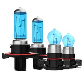 DMEPUGI Headlight Bulbs Fit For Jeep Patriot 2010-2017,9008 High Low Dual Beam 5202 Fog Lights Combo,Super Bright 5500K White Light High Performance Halogen Light Bulbs,4PCS