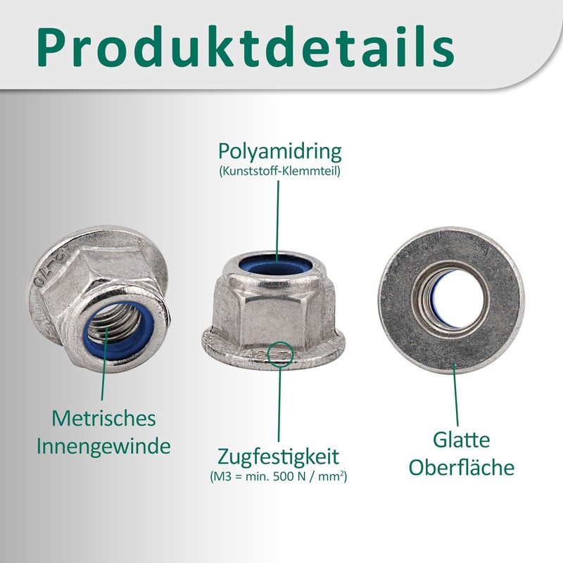 DSM - Flange Nuts M8 - A2/V2A Stainless Steel -