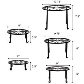 Tosnail 5 Pack Metal Plant Stands for Indoor and Outdoor Planters Stand Flower Pots Holder Beverage Dispenser Stand Pumpkin Short Stand for Floor and Tabletop Decoration - Assorted 5 Sizes