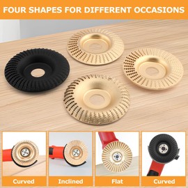 4-Piece Wood Carving Disc Set, 7/8-inch Arbor for 4-4.5" Angle Grinders | Create Intricate Patterns, Perfect for Furniture Refurbishing, DIY Woodworking