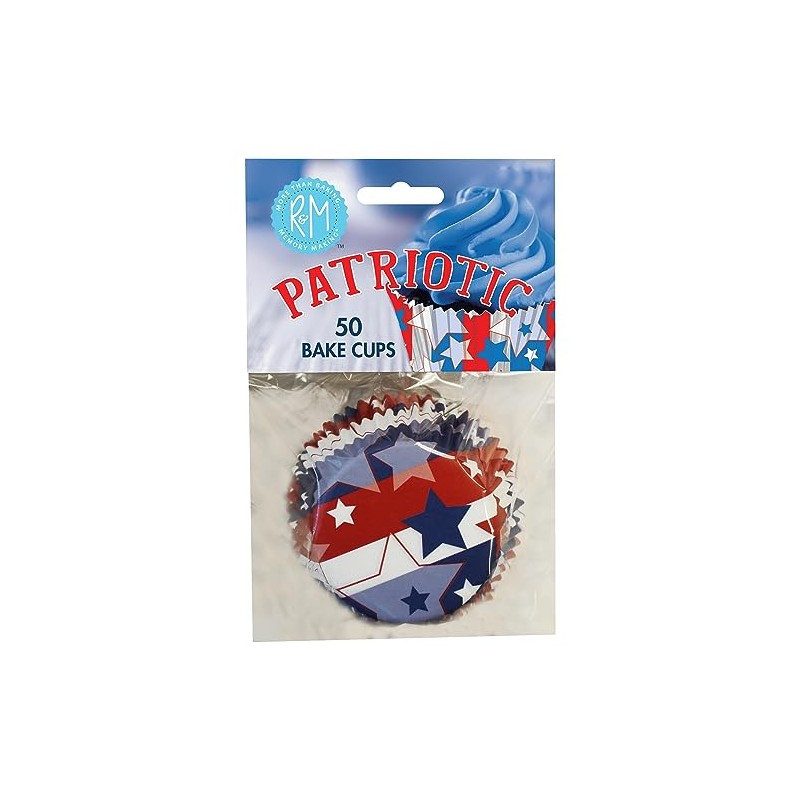 R&M International Patriotic Bake Cups, 50 count, Medium, Multicolored