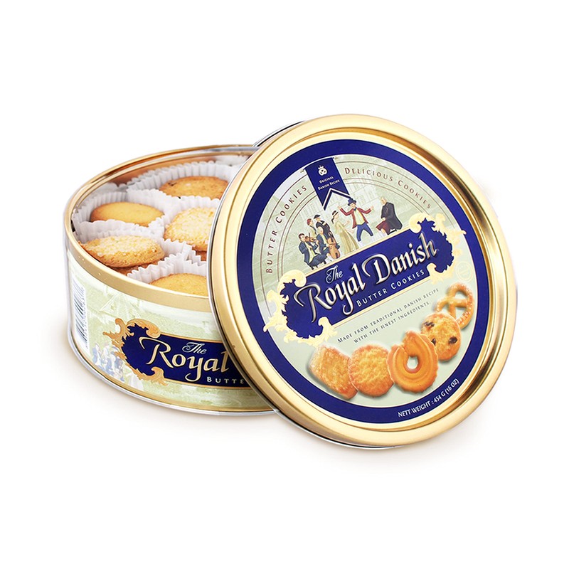 Royal Danish, Premium Butter Cookies Festive Tin, 16 Ounce, 3