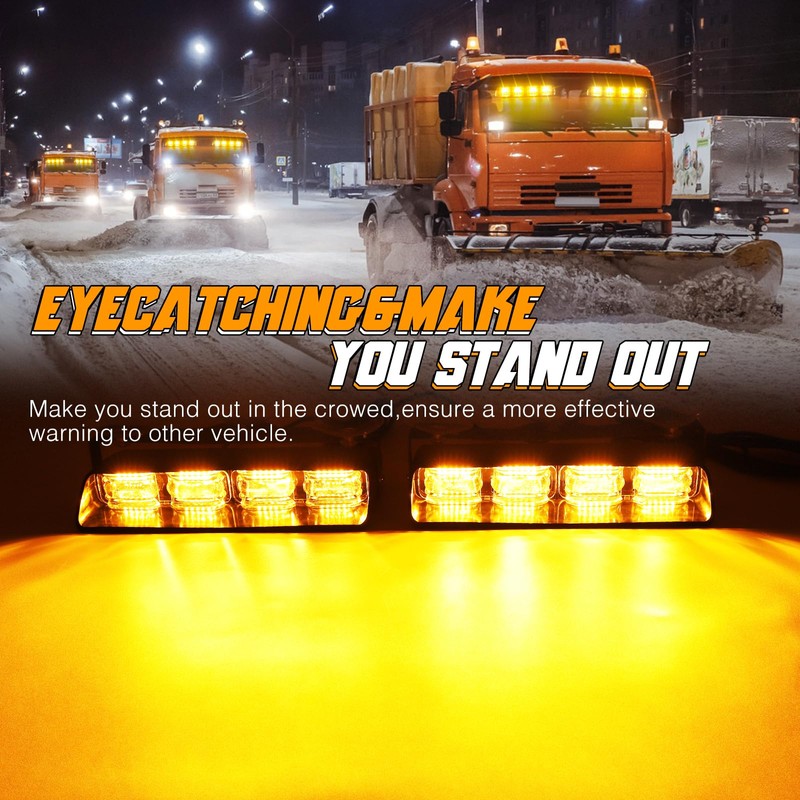 OPPBUY Strobe Light for Trucks,High Bright 48 LEDs Interior Dash