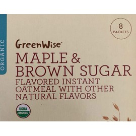 GreenWise Organic Maple & Brown Sugar Flavored Instant Oatmeal, 8 packets