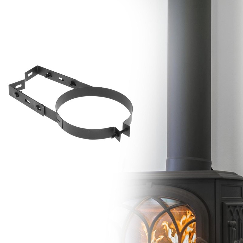 Milageto Chimney Pipe Bracket, Flue Liner Clamp Sturdy Household Hanging