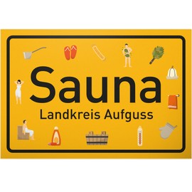 DankeDir! Sauna Landkreis Aufguss - Sign 30 x 20 cm - Colleagues Friends Party Gift Idea Gift Party Decoration - Birthday Gift Saying Sign Funny Saying Door Sign