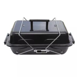 Master Cook Black Portable Charcoal Grill Tabletop Chrome Plated Steel Wire Outdoor BBQ