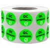 1 inch QC Approval Labels Green Inventory Quality Control Stickers
