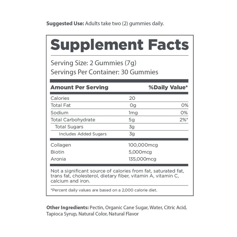 The Elderberry Co. Collagen + Biotin Gummies + Aronia Berries