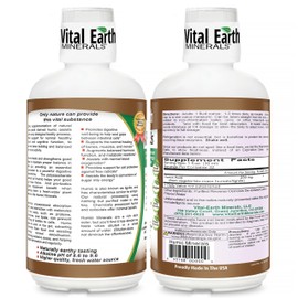 Vital Earth Minerals Humic Minerals – Fulvic Acid Supplement with 70+ Trace Minerals, Electrolytes for Recovery & Balance, 32 Oz + 1 Oz Cup