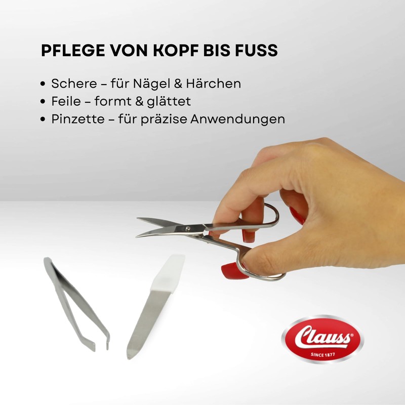 Clauss Nail Care Set with Scissors, File and Tweezers |