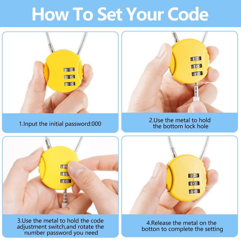48 Pack Combination Lock 3 Digit Small Combo Luggage Number