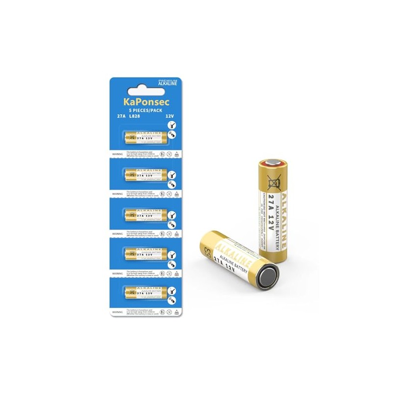 KaPonsec 5 Pack Alkaline 27A 12 Volt Batteries for Celling