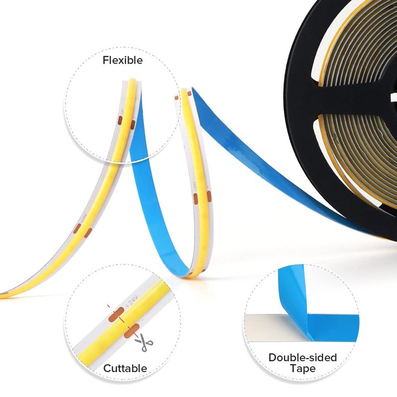 BTF-LIGHTING FCOB Flexible High Density LED Strip 5M 336LEDs/M Natural