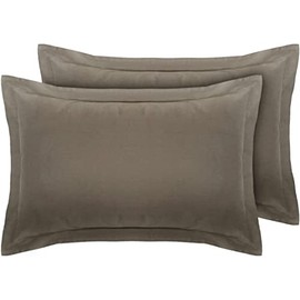DTEX HOMES Pillowcases 2 pack 100% Egyptian Cotton Envelope Closure Ultra Soft and Premium Quality Pillow Covers 50x90cm + 5cm Hem (King Size Oxford-Grey)