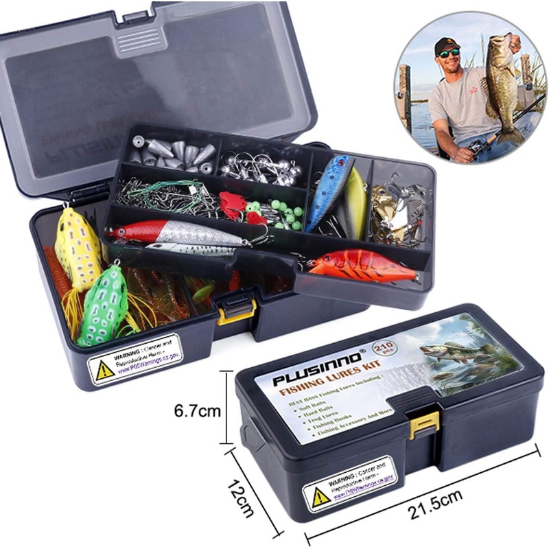PLUSINNO Fishing Lures Baits Tackle Including Crankbaits, Spinnerbaits, Plastic Worms,