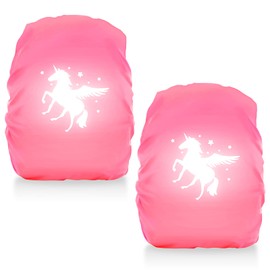 Rain Cover School Bag Unicorn Rain Cover for Backpack Step By Step Rain Cover Waterproof Backpack Cover Reflective for Girls Children, Unicorn