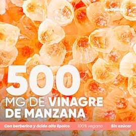 Vinagre de Manzana 60 Gomitas con Berberina para Adulto Sin Azúcar h2Hack
