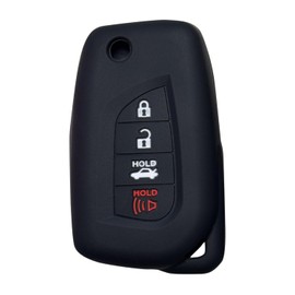 Key Fob Cover for Toyota Camry: 4 Buttons Key Fob Case Fit for Toyota Camry Corolla Cross Corolla Hybrid 2018 2019 2020 2021 2022 2023丨Remote Protector HYQ12BFB 89070-06790 GQ4-73T丨 (Black)