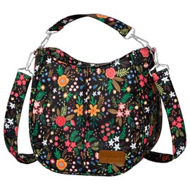 Joymee - Bolsa de almuerzo para mujer, gran aislamiento para adultos, reutilizable, a prueba de fugas, con correa de hombro ajustable, para trabajo, oficina, picnic, viajes, floral