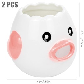 Pack of 2 Egg Separators Chicken, Egg Separator Ceramic, Egg Separator, Egg Yolk Separator, Egg Separator, Chicken Protein Separator, Kitchen Gadgets Baking Tool, Egg Separator, Chicken, Funny