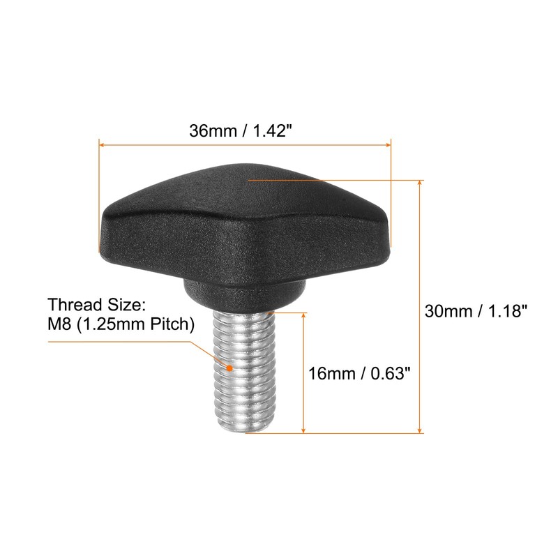 QUARKZMAN 4 Pcs T Wing Knobs Thumb Screws M8 x