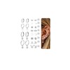 Thunaraz 12 Pairs Earrings for Women, 316L Stainless Steel Flat Back Earrings Gold Silver Hoop Stud Earring Hypoallergenic for Multiple Piercings,Silver