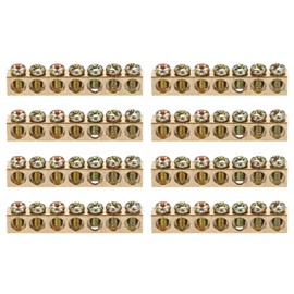 sourcing map 8 Pcs Terminal Ground Bar, 7 Positions Screw Brass Terminal Ground Bar, M4 5.5x7.5mm Screw Block Barrier Brass for Electrical Devices