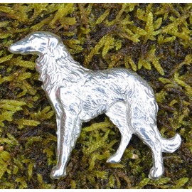 Borzoi Brooch, Borzoi Jewellery, Hand Crafted in Finest Pewter, by William Sturt