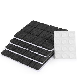 HASWARE Felt Furniture Pads - 60Pcs Floor Protectors Self Adhesive Felt Chair Pads to Protect Floor Chair Leg Hardwoods Floors Table Feet (Black, 4/5" 60 Pack Square)