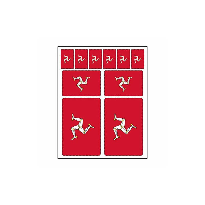 Flag Sticker Isle of Man Set of 10 Car Sticker