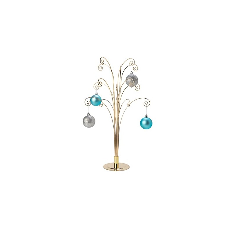 Creative Hobbies 20 Inch Tall Ornament Display Tree, Bright Brass