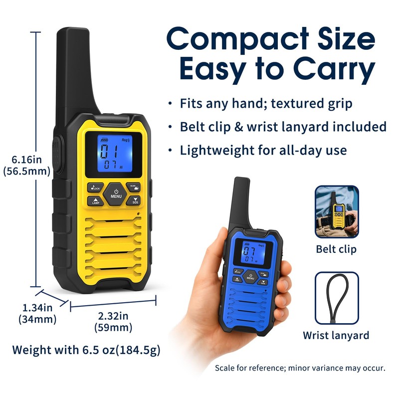 Wishouse K15 Walkie Talkies Long Range for Adults, Rechargeable Two-Way