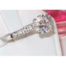 Yourjewellerybox Ladies cz ring engagement silver 1.50 carat stainless steel cubic zirconia 198 (T)