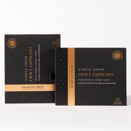 2-Pack Diamond Brew Craft Espresso - 24 Aluminum Instant Pods, 160mg Caffeine - 100% Arabica Coffee - NO Machine Required - Dissolves In Hot and Cold