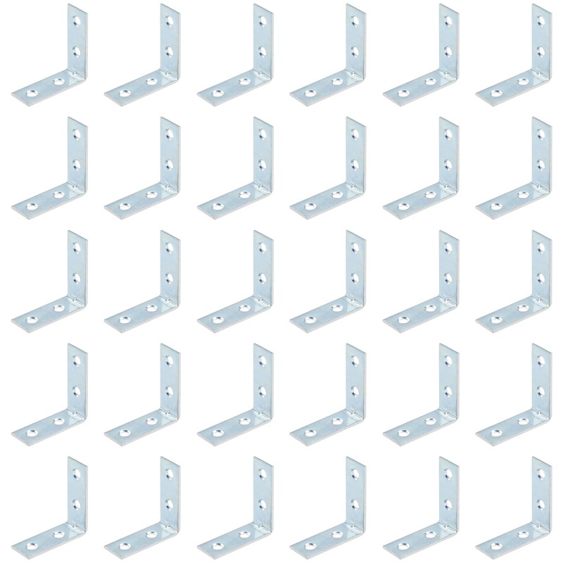 30 PCS Metal Corner Braces – Galvanized Steel L-Shaped Angle