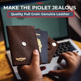 Hidden AirTag Full Grain Leather Passport Holder for Men & Women - RFID Protected Travel Wallet Passport Cover with Free Lost & Found Service (Brown)