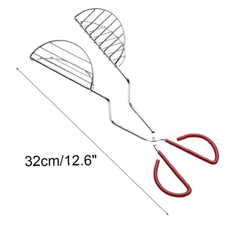 Froiny Stainless Steel Taco Maker Tongs, 12.6 Inch Long, Red,