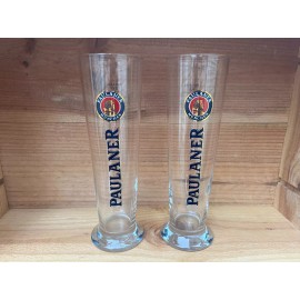 Pair of Konig Paulaner Munich Beer Glasses Made in Germany .5l