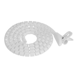 Brateck Coiled Tube Cable Sleeve, White, 1000 x 15 mm