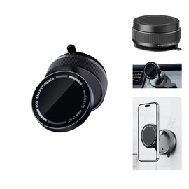 TUTGLOBAL Vacuum Suction Magnetic Car Phone Holder Mount Fit All Phones,Adjustable Phone Holders for Your Car Home and Office,2025 Mechanical Knob No Need Charging,Stable Safe and Quiet (Black)