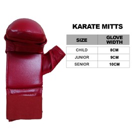 Cimac Competition Karate Mitts With Thumb For Martial Arts, Fighting, Sparring, Lightweight, For Hand Safety, Blue, Red, White