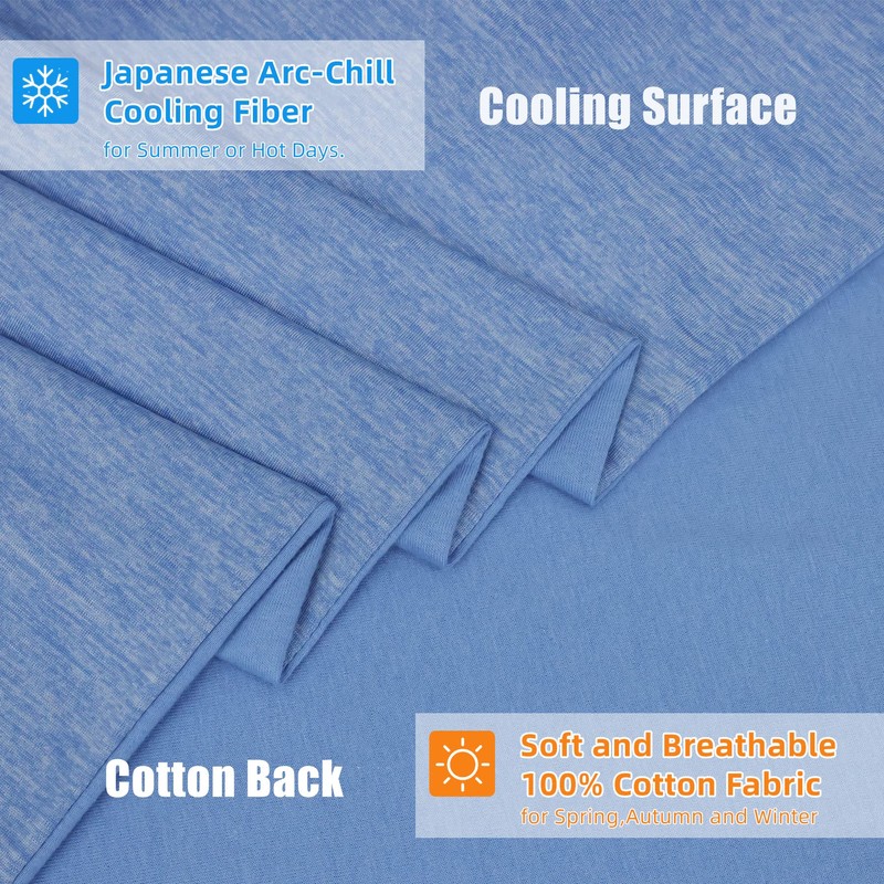 LINENOVA 2 Pack Cooling Pillowcase,Japanese Arc-Chill Tech,Q-MAX>0.43 Cooling Fiber Absorbs