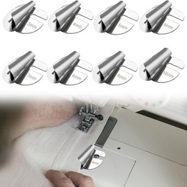 JCZD 8Pcs Universal Sewing Rolled Hemmer Foot (3/4/5/6/7/8/9/10MM), Rolled Hem Hammer Foot for Sewing Machine, Rolls Hemming Attachement Rolled Seam Presser Foot, Sewing Accessories & Tools