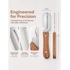 3-in-1 Multifunctional Vegetable Peeler, Curved Stainless Steel Blade Wooden Handle