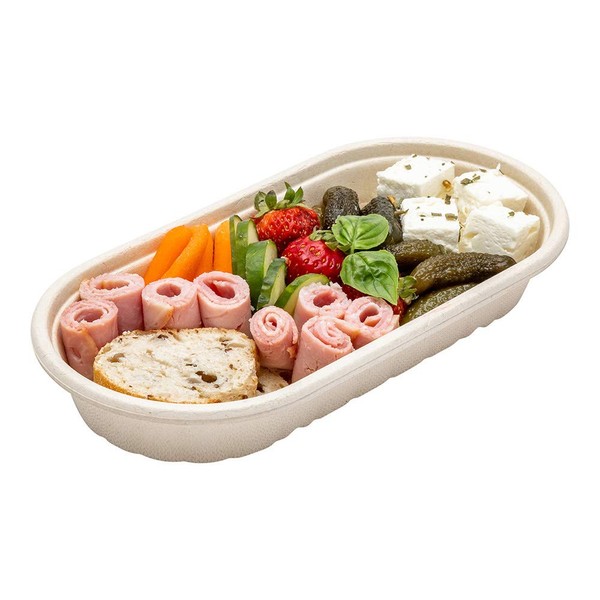 Restaurantware Pulp Tek 17 Ounce Take Out Containers 100 Oval Disposable Food Containers - Lids Sold Separately Sustainable Bagasse To Go Containers Durable Microwavable