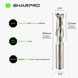 SHARPRO 1/4 Spiral Upcut Router Bit, 1/4 CNC Router Bits, Up Cut Spiral Router Bits 1/4 Shank,Solid Carbide Router Bits 1/4, CNC Upcut Bit 1/4, Ideal for Wood Inlay, Plunge Plastic 3PCS