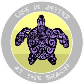 Athena Brands Turtle Life is Better at the Beach Car Truck Window Bumper Graphic Sticker Decal - Storm Gray